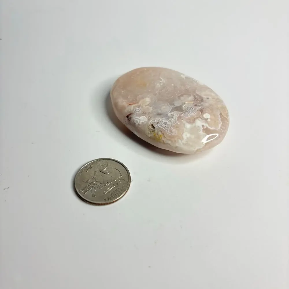 Pink Amethyst Flower Agate Palm Stone